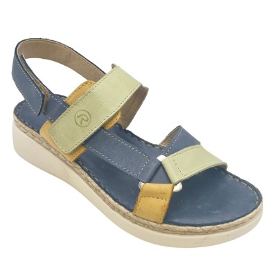 Riposella sandali in pelle colore blu tacco basso 1-4 cm   comodità e materiali di qualità     