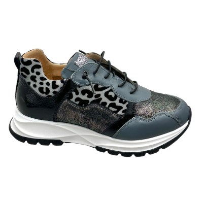 LOREN C4010 scarpa per donna  sneaker slipon soletta estraibile animalier grigio nera ortopedica slipon