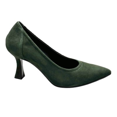 MELLUSO E5130 scarpa per donna decoltè scamosciato  verde tacco clessidra  33 34 35 36 37 38 39 40 41 42