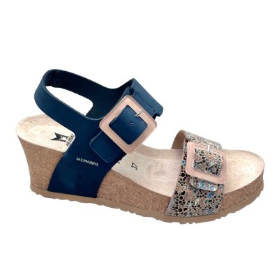 MEPHISTO LISSIA sandalo donna multicolored BLU regolabile supporto plantare a strappo regolabile