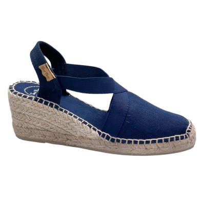 Toni Pons TER espadrillas blu scuro  MARI con elastico incrociato sandalo chiuso Vegan