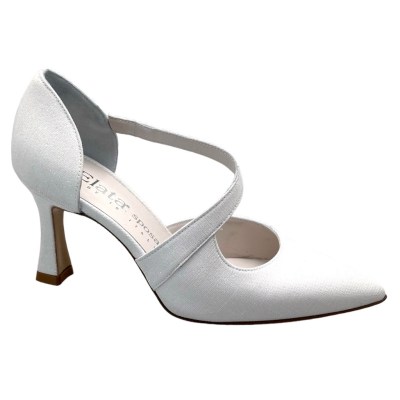 ELATA SPOSA S2202 scarpa sandalo per donna da sposa cerimonia ballo con  laccetto trasversale glamour bianca  d\'orsay