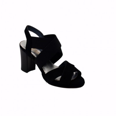 Angela Calzature Numeri Speciali sandali in camoscio colore nero tacco alto 8-11 cm   Numeri 32/33/34/42 numeri speciali    