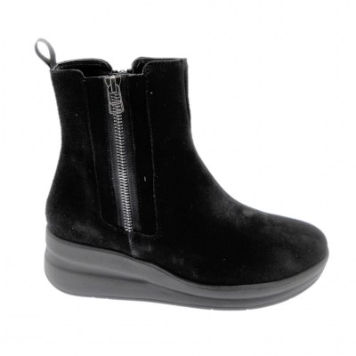 MELLUSO WALK stivaletto anckle boot per donna sportiva con zeppa cerniera lampo nera 41 42