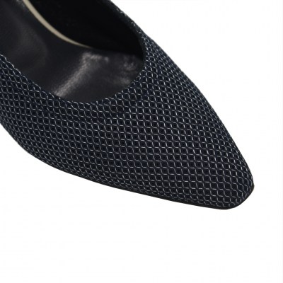 Angela Calzature Elegance standard numbers Shoes Blue Fabric heel 5 cm