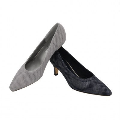 Angela Calzature Elegance standard numbers Shoes Grey Fabric heel 5 cm