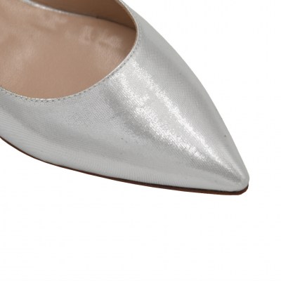 Angela Calzature Elegance standard numbers Shoes Silver Fabric heel 3 cm