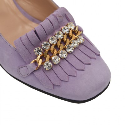 Angela Calzature standard numbers Shoes Lilac chamois heel 6 cm