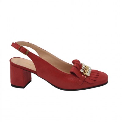 Angela Calzature sandali in camoscio colore rosso tacco medio 4-7 cm  Tomaia Camoscio  numeri standard    