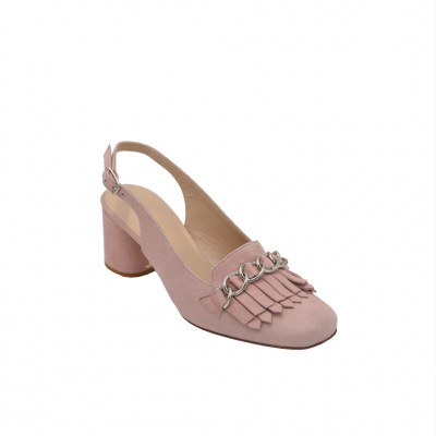 Angela Calzature standard numbers Shoes Pink chamois heel 5 cm