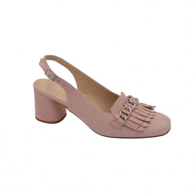 Angela Calzature sandali in camoscio colore rosa tacco medio 4-7 cm  Tomaia Camoscio  numeri standard    