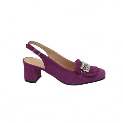 Angela Calzature standard numbers Shoes Violet chamois heel 6 cm