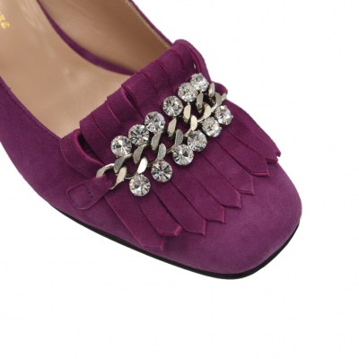 Angela Calzature standard numbers Shoes Violet chamois heel 6 cm