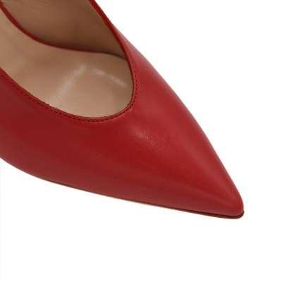 Angela Calzature Elegance standard numbers Shoes Red leather heel 8 cm
