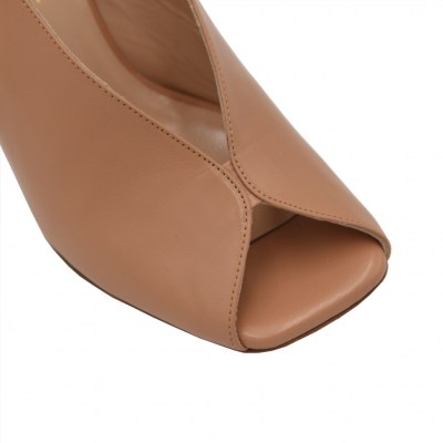 Angela Calzature Elegance standard numbers Shoes Beige leather heel 9 cm