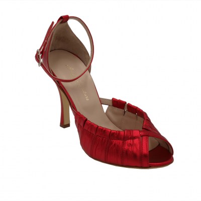Angela Calzature Elegance sandali in pelle colore rosso tacco alto 8-11 cm    numeri standard    