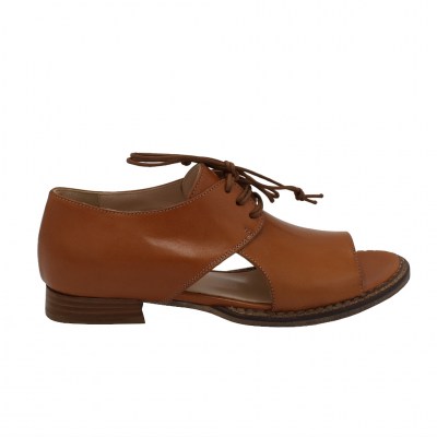 Angela Calzature sandali in pelle colore marrone tacco basso 1-4 cm   Numeri dal 36 al 42 numeri standard    