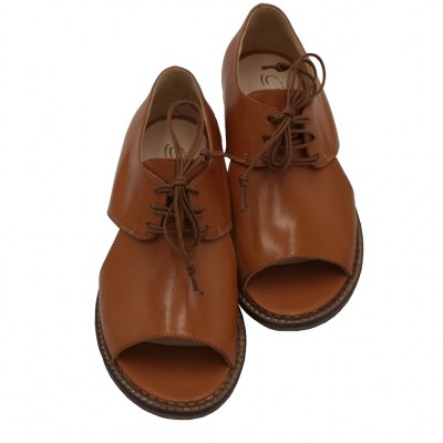 Angela Calzature sandali in pelle colore marrone tacco basso 1-4 cm   Numeri dal 36 al 42 numeri standard    