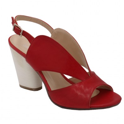 Angela Calzature sandali in pelle colore rosso tacco alto 8-11 cm    numeri standard    