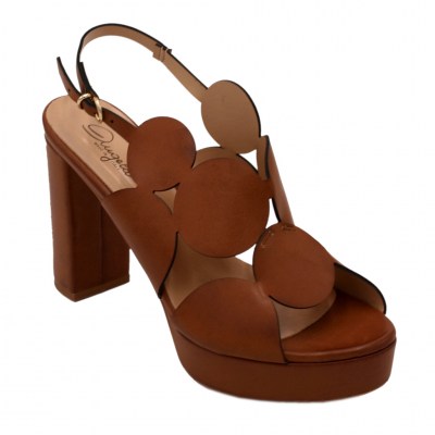 Angela Calzature sandali in ecopelle colore marrone tacco alto 8-11 cm   Numeri 41 e 42 numeri speciali    