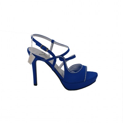 Angela Calzature Elegance standard numbers Shoes Bluette satin heel 10 cm