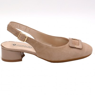 Confort sandali in camoscio colore beige tacco basso 1-4 cm    numeri standard    