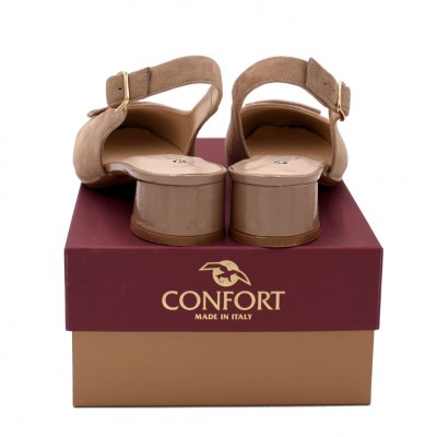 Confort sandali in camoscio colore beige tacco basso 1-4 cm    numeri standard    