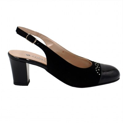 Confort sandali in camoscio colore nero tacco medio 4-7 cm    numeri standard    