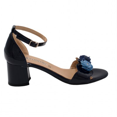 Confort sandali in vernice colore blu tacco medio 4-7 cm    numeri standard    