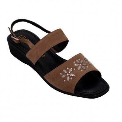 Angela Calzature Numeri Speciali sandali in camoscio colore marrone tacco basso 1-4 cm   Numero 42 numeri speciali    