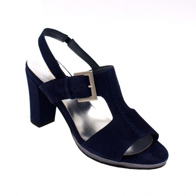 Angela Calzature Numeri Speciali special numbers Shoes Blue chamois heel 8 cm