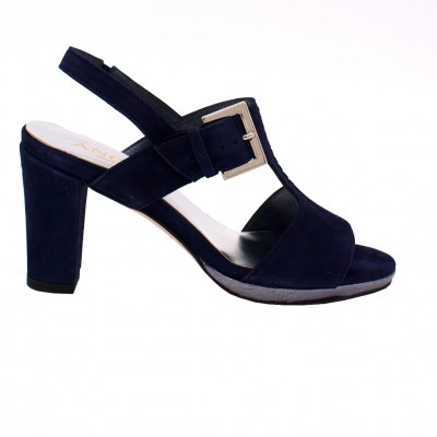 Angela Calzature Numeri Speciali special numbers Shoes Blue chamois heel 8 cm