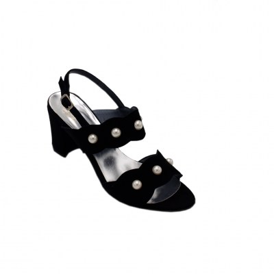 Angela Calzature Numeri Speciali sandali in camoscio colore nero tacco medio 4-7 cm   Numeri 42/43 numeri speciali    