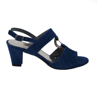Angela Calzature Numeri Speciali sandali in camoscio colore bluette tacco medio 4-7 cm   Numeri 32/41/43 numeri speciali    