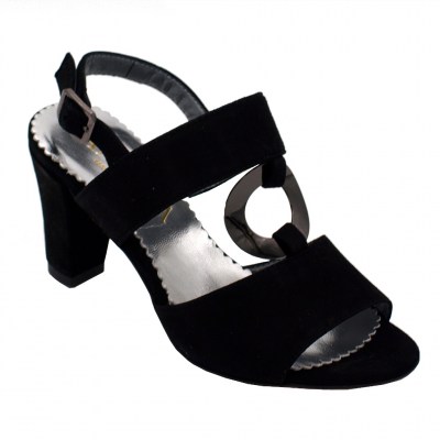 Angela Calzature Numeri Speciali sandali in pelle colore nero tacco medio 4-7 cm   Numeri 32/34 numeri speciali    