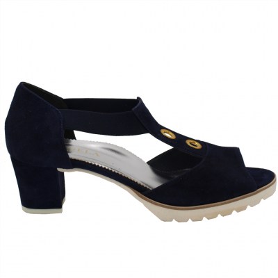 Angela Calzature Numeri Speciali sandali in camoscio colore blu tacco medio 4-7 cm   Numero 43 numeri speciali    