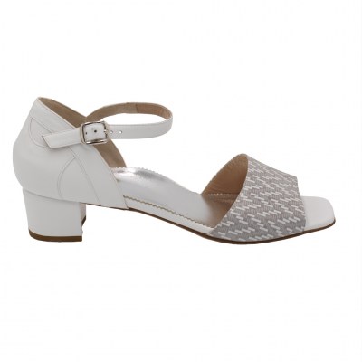 Angela Calzature Numeri Speciali special numbers Shoes White leather heel 3 cm