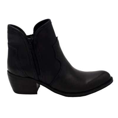 Angela Calzature stivali da cowboy in pelle colore nero tacco basso 1-4 cm    numeri standard    