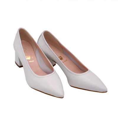 Angela Calzature Sposa e Cerimonia standard numbers Shoes White leather heel 4 cm