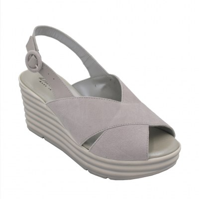 Confort sandali in camoscio colore grigio tacco medio 4-7 cm    numeri standard    