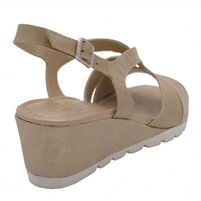 Angela Calzature Numeri Speciali sandali in pelle colore beige tacco basso 1-4 cm   Numeri 42/43/44 Donna numeri speciali    