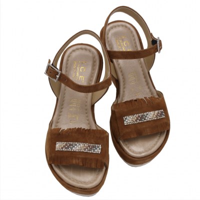 Angela Calzature Numeri Speciali sandali in camoscio colore marrone tacco alto 8-11 cm   Numeri 33/34/42/43 Donna numeri speciali    