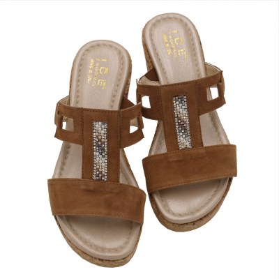Angela Calzature Numeri Speciali sandali in camoscio colore marrone tacco medio 4-7 cm   Numeri 33/34/42/43 Donna numeri speciali    