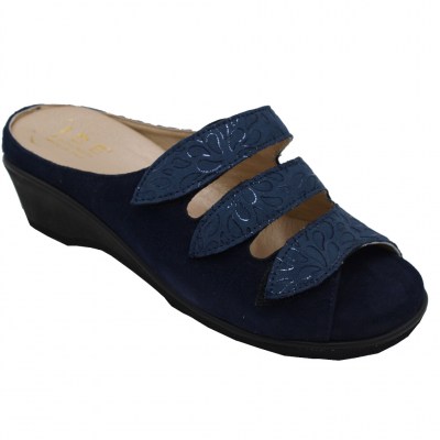 Angela Calzature Numeri Speciali special numbers Shoes Blue chamois heel 2 cm