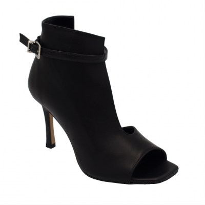 Angela Calzature sandali in pelle colore nero tacco alto 8-11 cm    numeri standard    