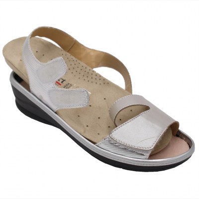 Calzaturificio Valconfort sandali in pelle colore grigio tacco basso 1-4 cm    numeri speciali    