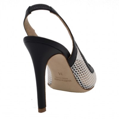 Angela Calzature Numeri Speciali sandali in tessuto colore bianco tacco alto 8-11 cm   Numero 34 tacco 10cm numeri speciali    