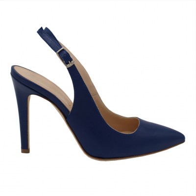 Angela Calzature Numeri Speciali special numbers Shoes Bluette leather heel 10 cm