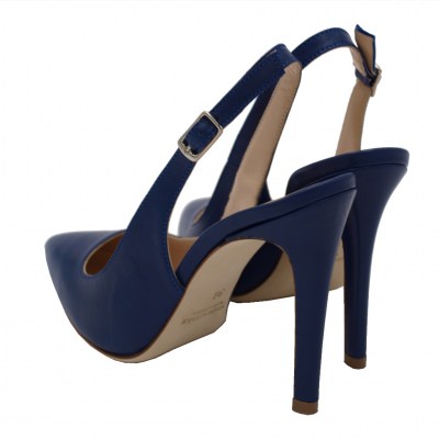 Angela Calzature Numeri Speciali sandali in pelle colore bluette tacco alto 8-11 cm   Numero 34 tacco 10cm numeri speciali    
