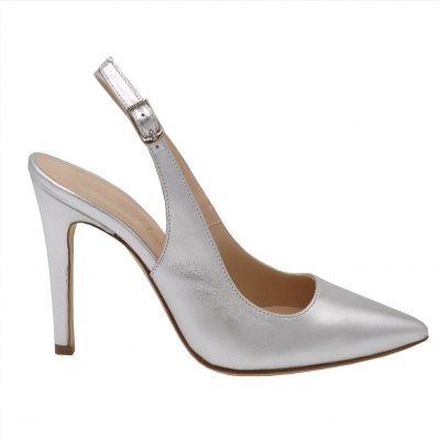 Angela Calzature Numeri Speciali special numbers Shoes Silver leather heel 10 cm